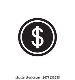 coin dollar icon vector illustration logo template