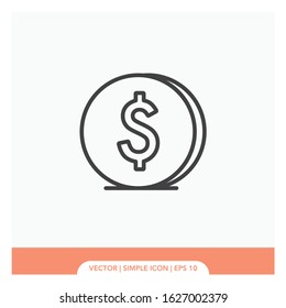Coin dollar Icon Vector Illustration