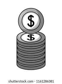 coin dollar isolated icon