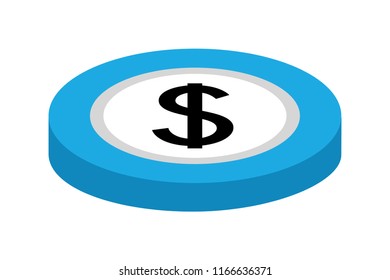 coin dollar isolated icon