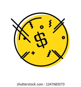 coin dollar isolated icon