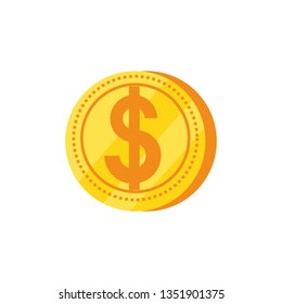 coin dollar isolated icon