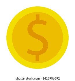 Coin dollar money icon isolated on background.