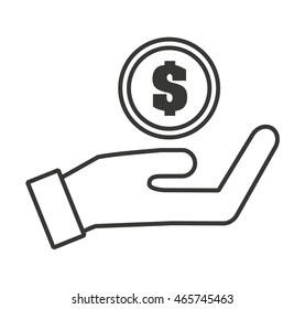 coin dollar money icon vector isolated design