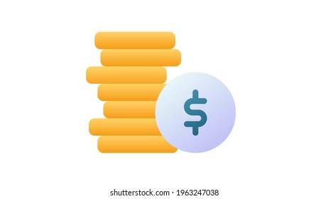coin dollar money single isolated icon with single isolated icon with smooth style