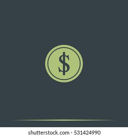 Coin with dollar sign.
