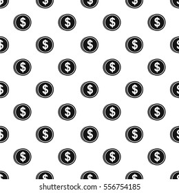 Coin With Dollar Sign Pattern. Simple Illustration Of Coin With Dollar Sign Vector Pattern For Web