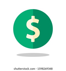 Coin with dollar sign simple icon on white background.