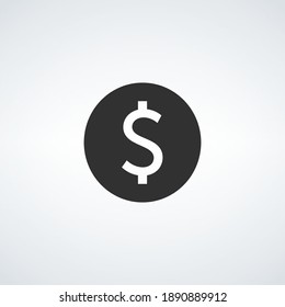 Coin With Dollar Sign Simple Icon On White Background. Vector Illustration.