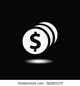 Coin with dollar sign simple icon