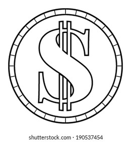 Coin dollar sign vector