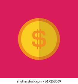 Coin with dollar symbol icon