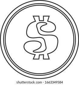 Coin with a dollar symbol linear icon. Vector icon from the business collection.