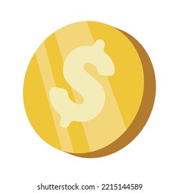 coin with dollar symbol over white
