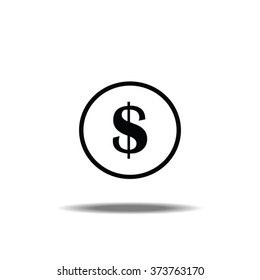 Coin - Dollar Thin Line Single Icon