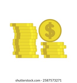 coin dollar vector template illustration logo design