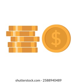 coin dollar vector template illustration logo design