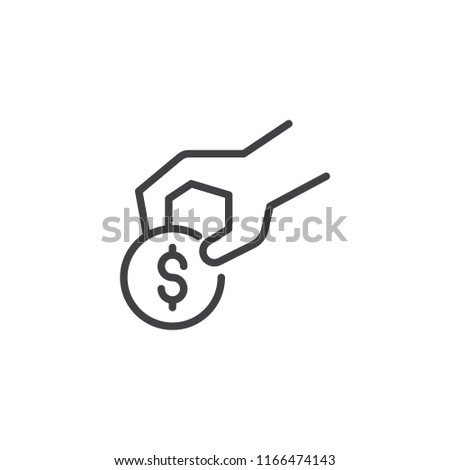 Coin Donation Outline Icon Linear Style Stock Vector - 