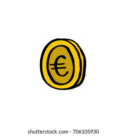 coin doodle icon