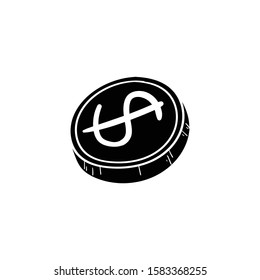 coin doodle icon vector hand drawing 