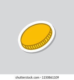coin doodle sticker icon