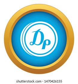 Coin drachma icon blue vector isolated on white background for any design