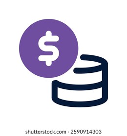 coin dual tone icon. vector icon for your website, mobile, presentation, and logo design.