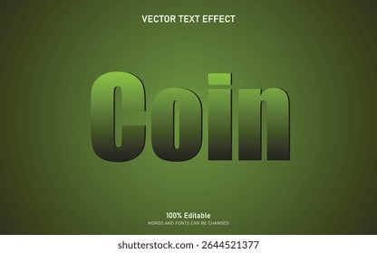 Coin editable text effect, editable text 3d style