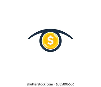 Coin Eye Icon Logo Design Element