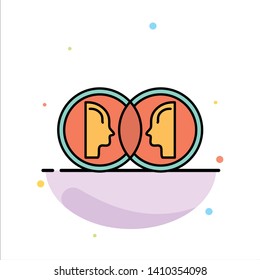 Coin, Face, Dual, Duplicate, Man Abstract Flat Color Icon Template