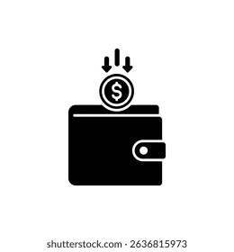 Coin Falling into Wallet Representing Savings and Income