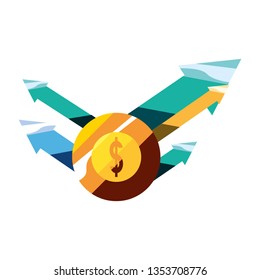 coin finance up arrows