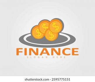 coin finance logo vector design for company
