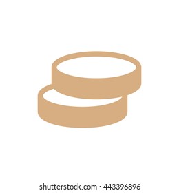 Coin Flat icon brown color