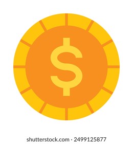 Coin Flat Icon Design For Personal nad Commercial Use