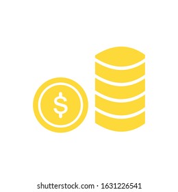 Coin flat icon design vector illustration