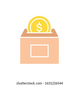 Coin flat icon design vector illustration