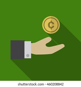 Coin flat icon illustration isolated vector sign symbol
