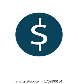 Icono plano de moneda aislado en fondo blanco. Ilustración vectorial.