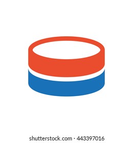 Coin Flat icon and Logo blue, orange