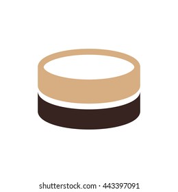Coin Flat icon and Logo  brown color