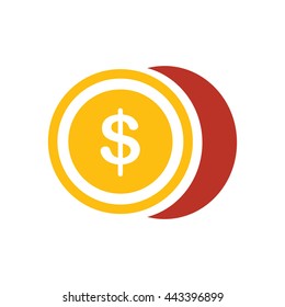 Coin Flat icon and Logo design