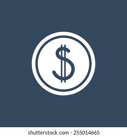  Coin flat icon. Modern flat icon for Web and Mobile Application. EPS 10.