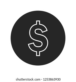 Coin flat icon on white background