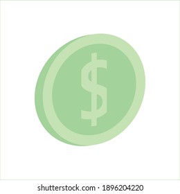 coin flat icon on white background, vector symbol