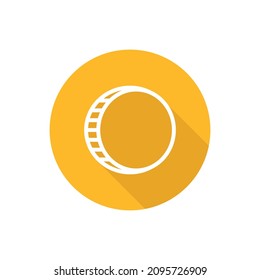 Coin flat icon with shadow