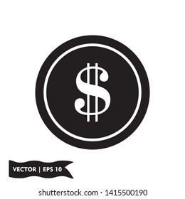 coin flat icon symbol sign, vector, eps 10