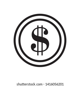 coin flat icon symbol sign, vector, eps 10
