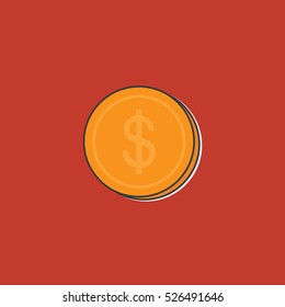 coin flat icon vector