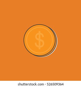 coin flat icon vector